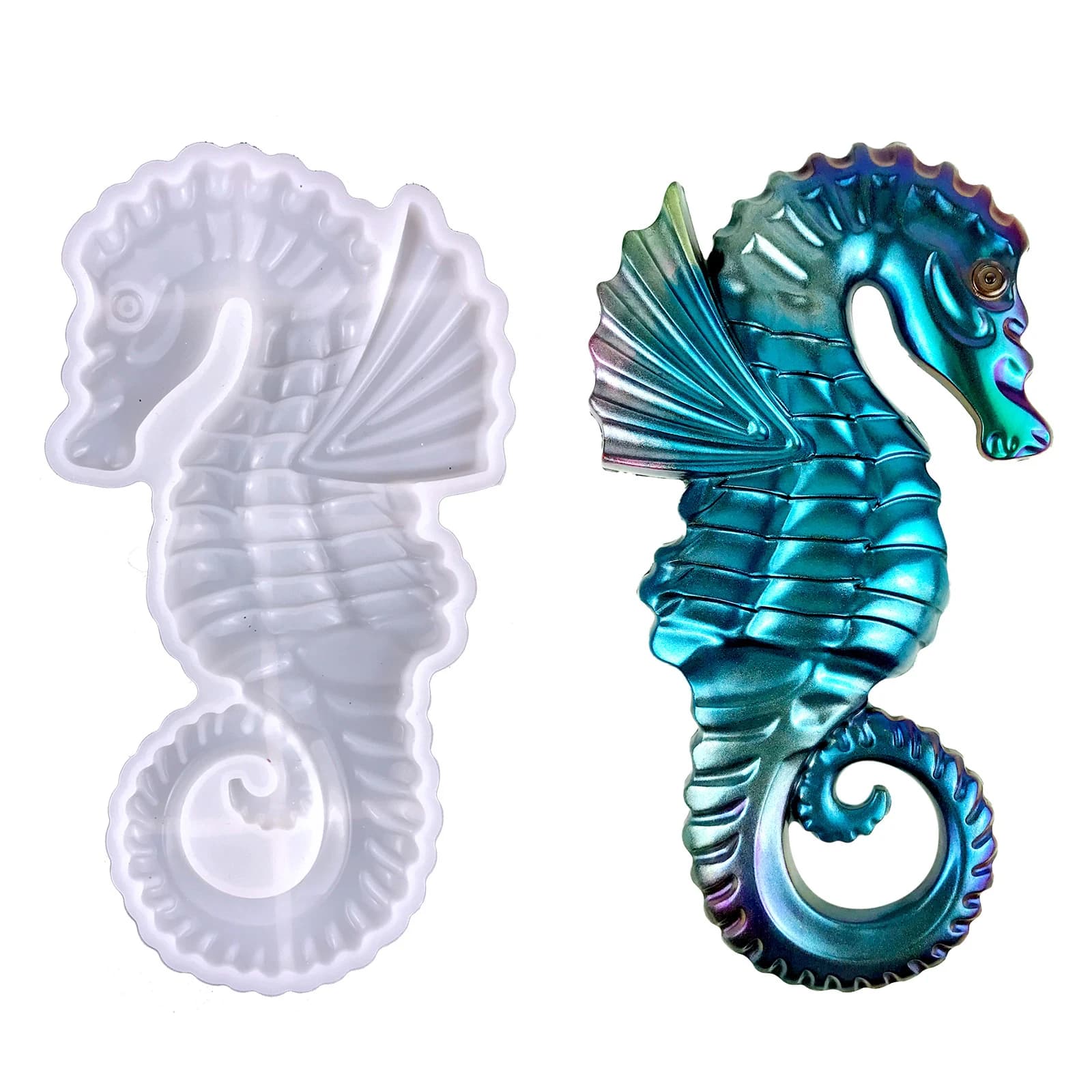 3D Semi-tridimensionale cavalluccio marino cristallo resina epossidica stampo in Silicone simulazione gufo ciondolo a parete stampo in Silicone stampo a forma di animale