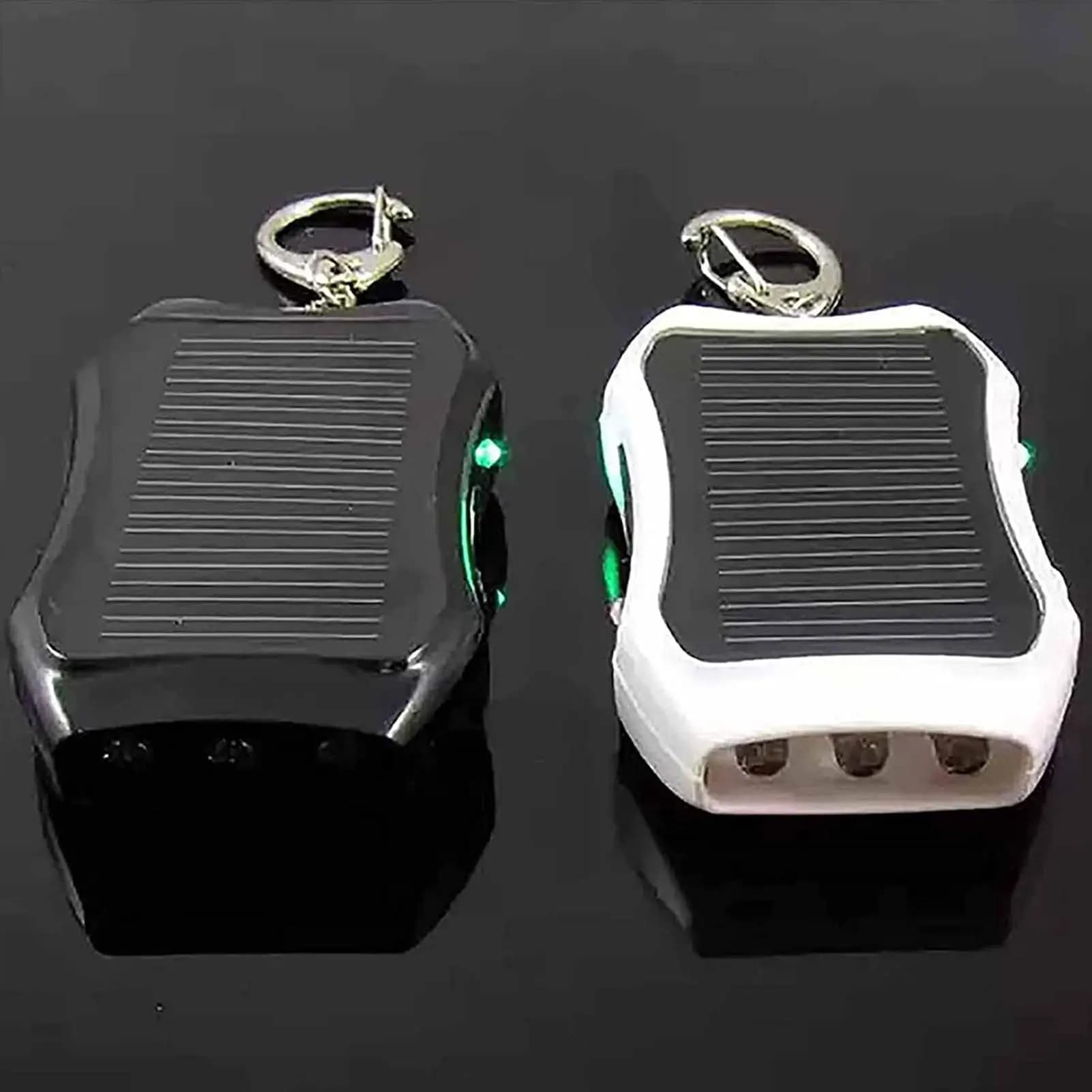 Keychain Power Bank USB External Solar 1500mAh Cell Phone Backup Power Bank With 3LED Light Charging Equipment For Hiking Travel