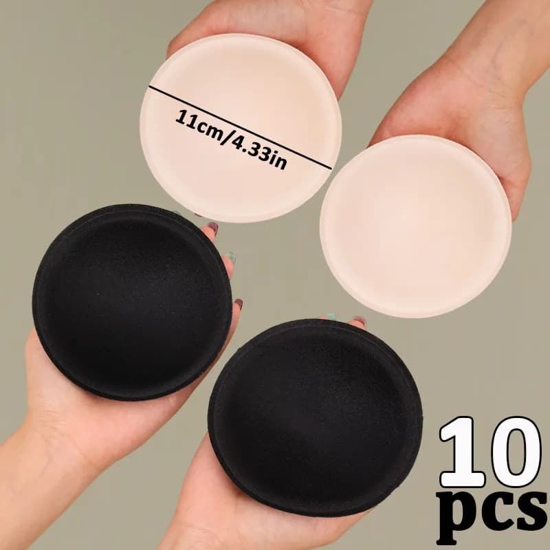 Imbottitura per reggiseno in spugna morbida estiva da donna Inserto push up rotondo Imbottitura in schiuma Coppa petto bikini invisibile senza cuciture per imbottitura per abbigliamento sportivo quotidiano