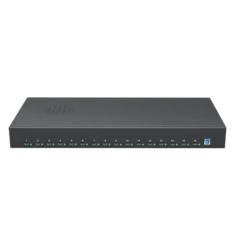 Hub USB-C industriale Sipolar A-165CP 16 porte Type-C 3.1 con ricarica rapida PD da 5 Gbps e 30 W
