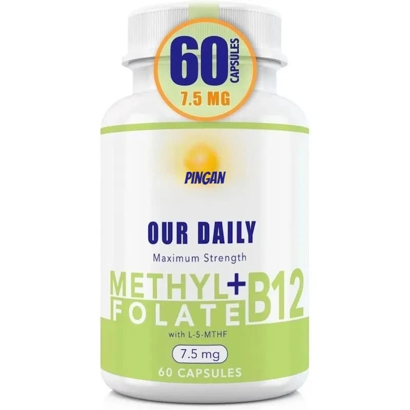 L-Metilfolate+B12-60 Capsules - Metilation and glycine - Immune support and vitamin supplements - Vegetarian capsules