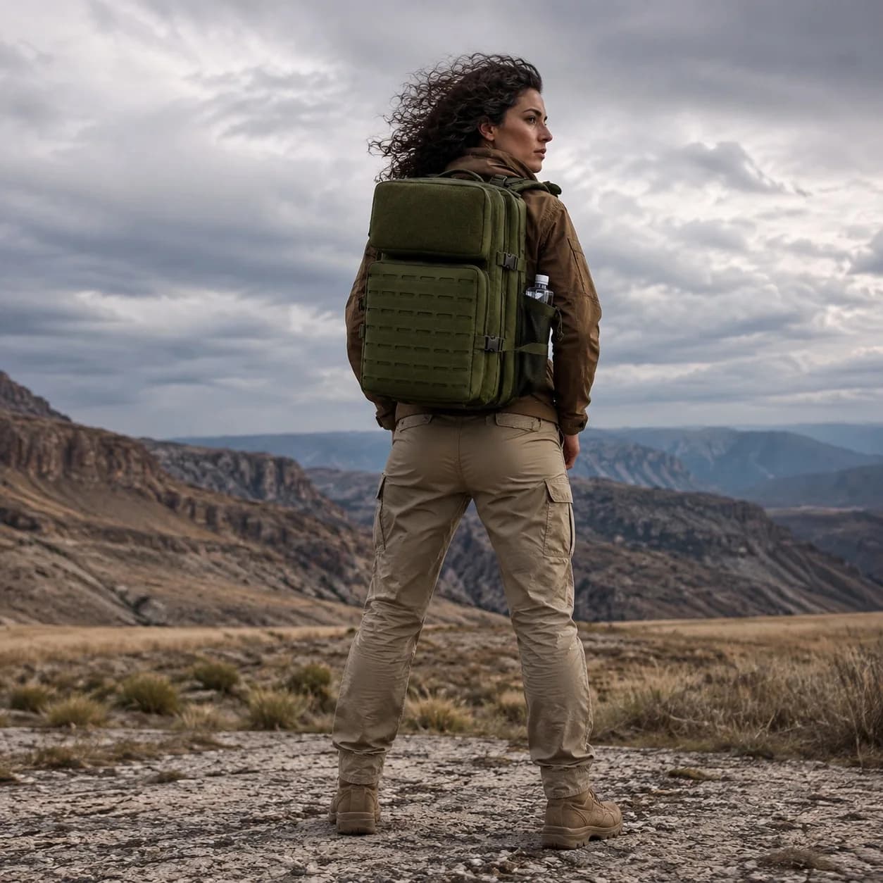 45L Tactical Backpack Outdoor for Women/men Laser Cut Molle Hiking 3Day Pack School Bag Gym Rucksack with Dual Cup Holder