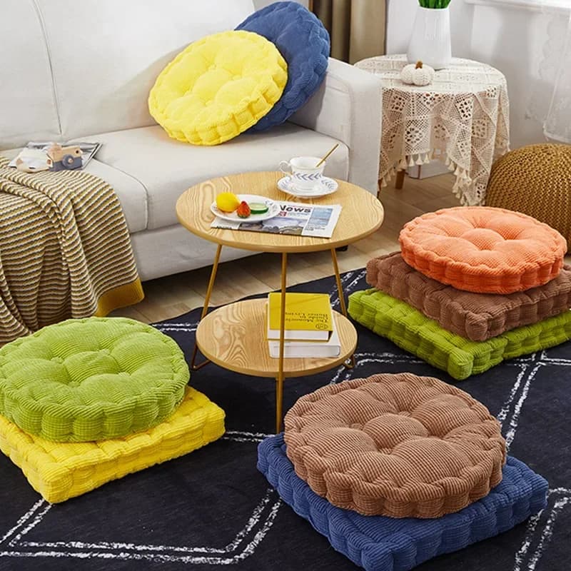 Cushion Large Thicken Chair Pad Tatami Round Floor Pillows Tufted Seat Floor Pillow Cushion for Home Office Patio Dining Chairs