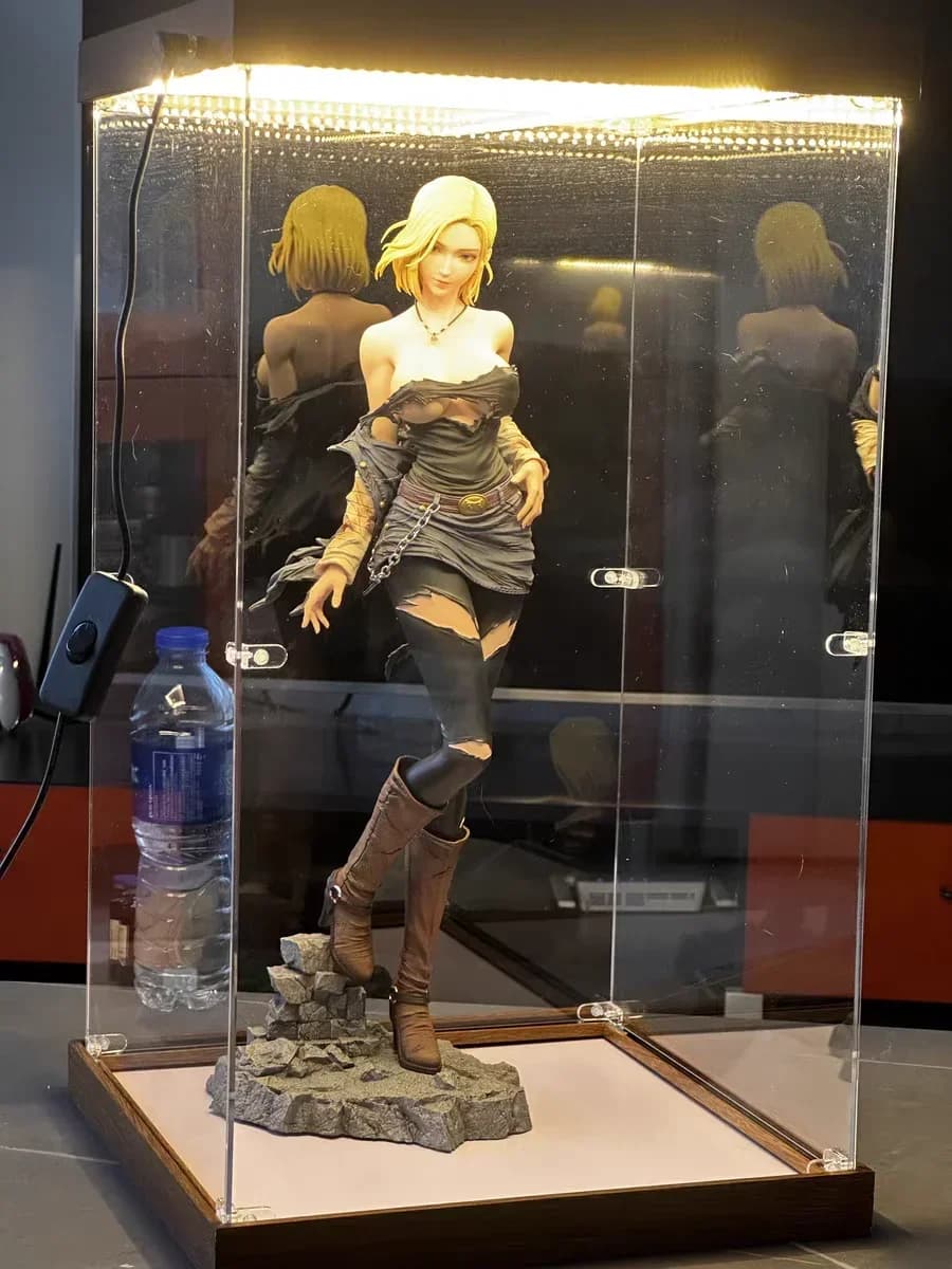 Nuova vetrina in acrilico con illuminazione scenica per action figure, scatola di immagazzinaggio antipolvere impilabile per modello di auto, bambola e giocattolo