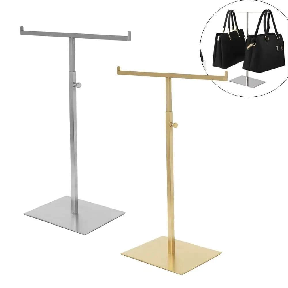 Stainless Steel Bag Show Shelf Gold Silver Height Adjustable Metal Display Risers Handbag Display Shelf Bags Earphone Headphone