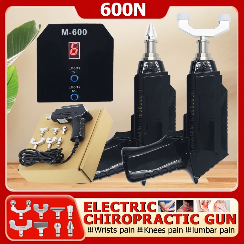 600N Chiropractic Adjustment Tool Body Relaxing Massage Adjustable to 6 Levels New Electrical Gun For Home Use for Spinal Correction