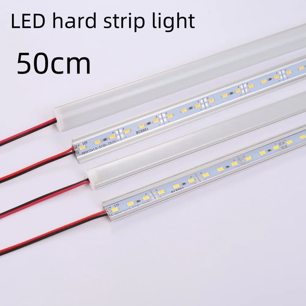 1-20 PCS LED rigid strip DC12V 50CM 20 inch SMD5730 36LEDs U/V-shaped flat LED aluminum channel rigid strip for indoor lighting