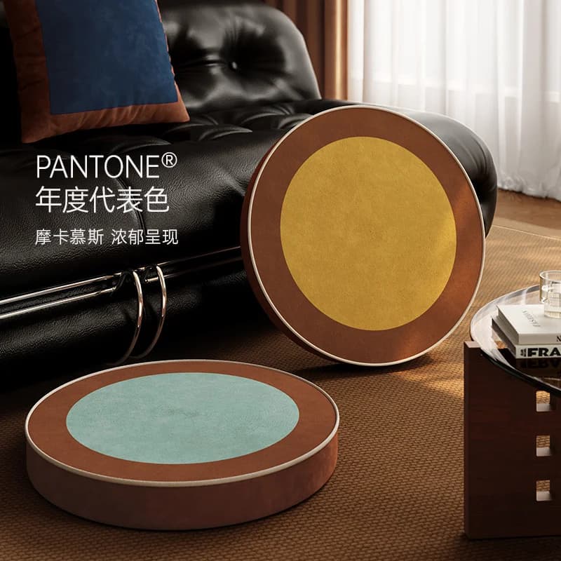 Comfort Meditation Floor Pillow Round Large Pillows Seating Velvet Printed Cushion for Tatami Living Room Putuan Circle Stool