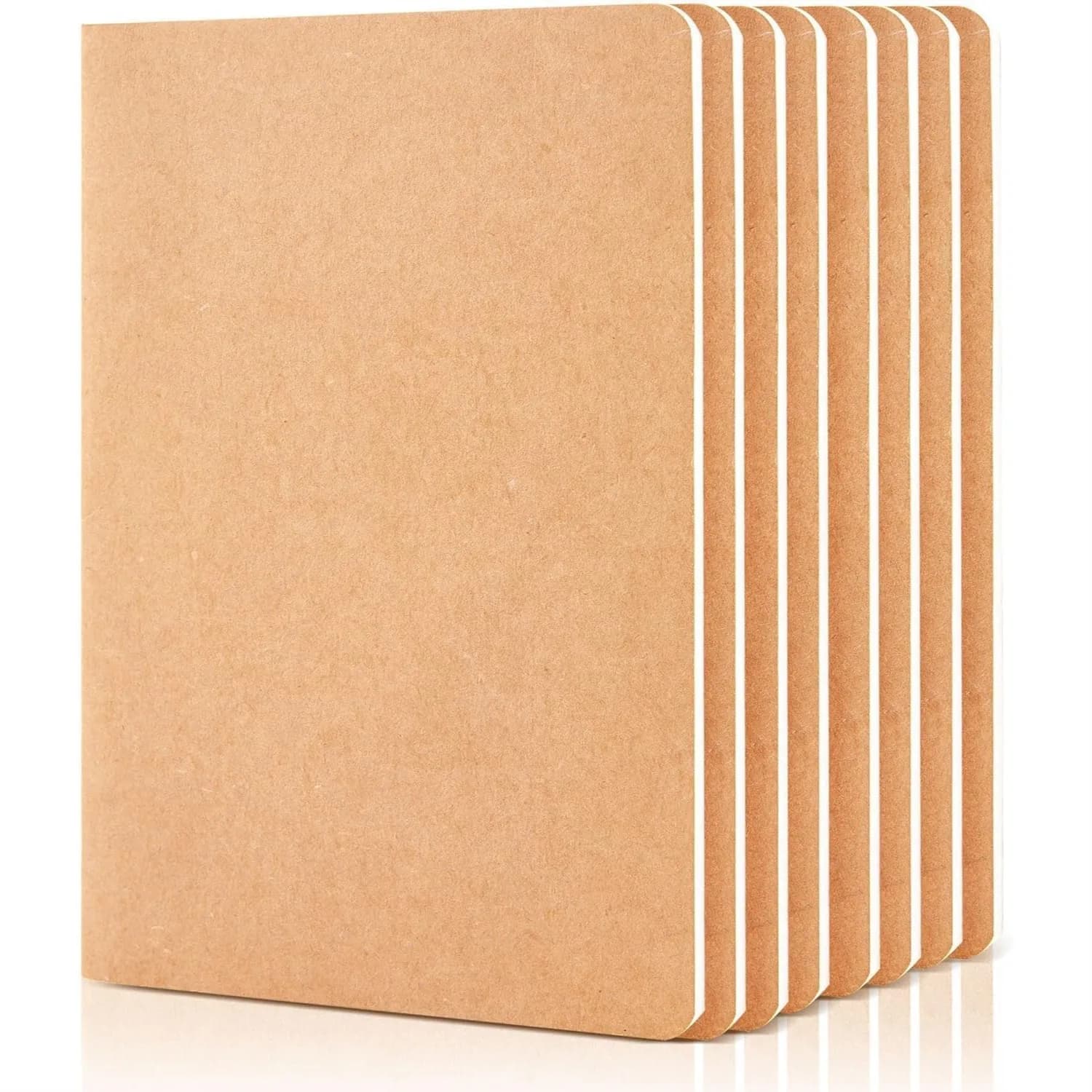 8 Pack Unlined Kraft Paper Notebooks, Blank Journal for Drawing Writing, Small A5 Sketchbook Travel Journal Bulk for Office