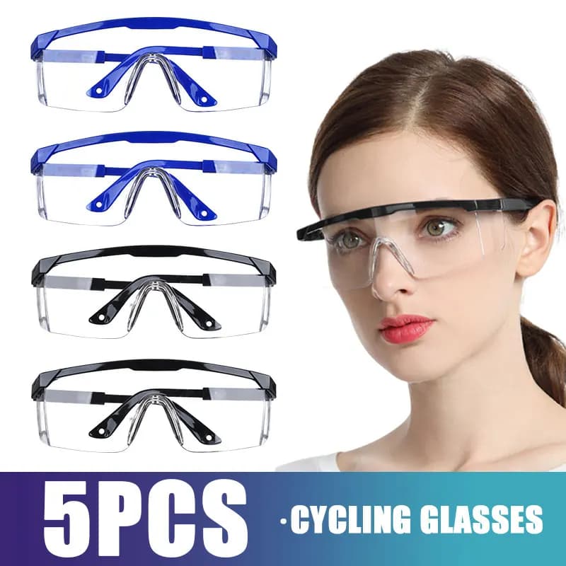 5 pezzi occhiali da ciclismo per uomo donna protezione degli occhi antispruzzo occhiali di sicurezza sul lavoro occhiali da sole da esterno occhiali da bici antivento