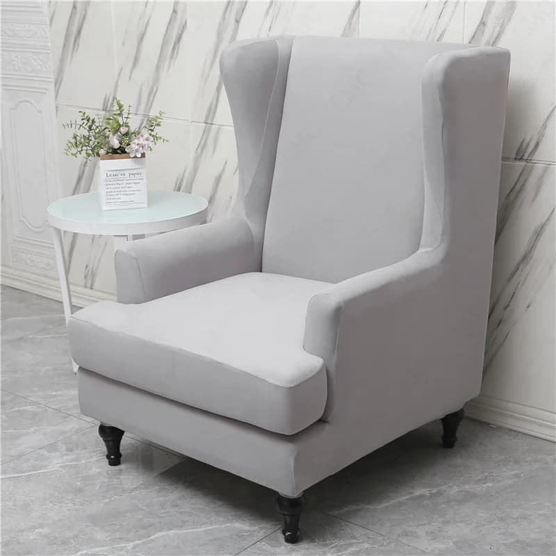 Nordic Solid Color wing armchair Lining Removable wing armchair with seat cushion cover Elastic sofa lining Living room