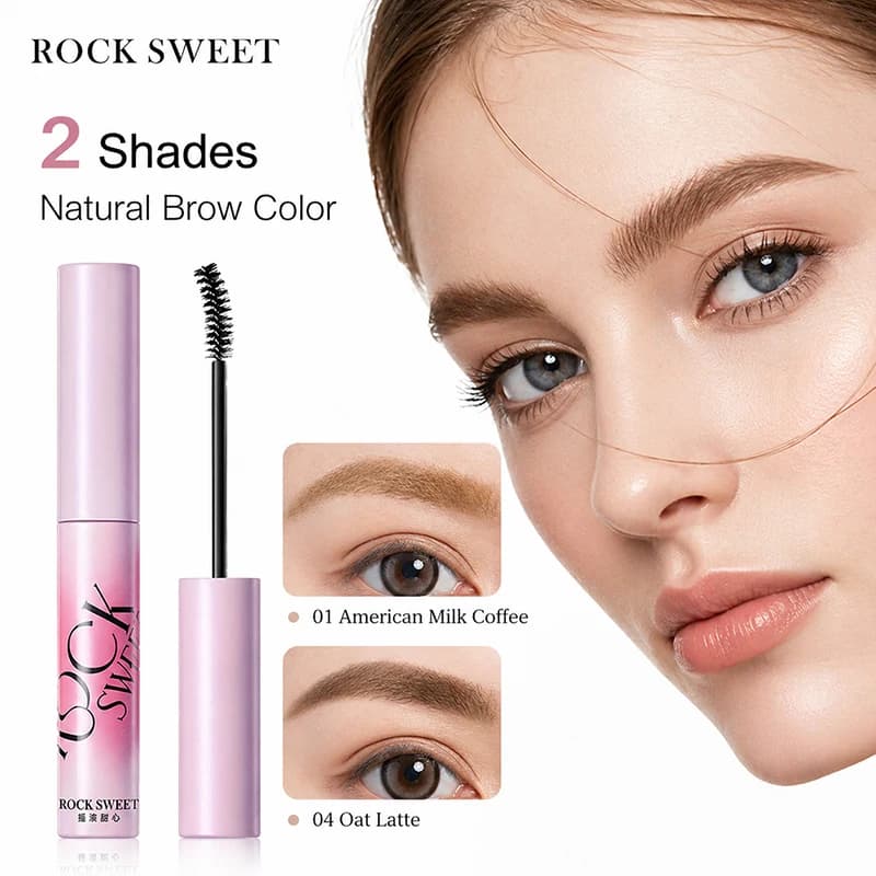 Natural Colorful Eyebrow Mascara Gel, long-lasting waterproof eyebrow fixer with thin brush, more thicker eyebrow makeup and defined for women