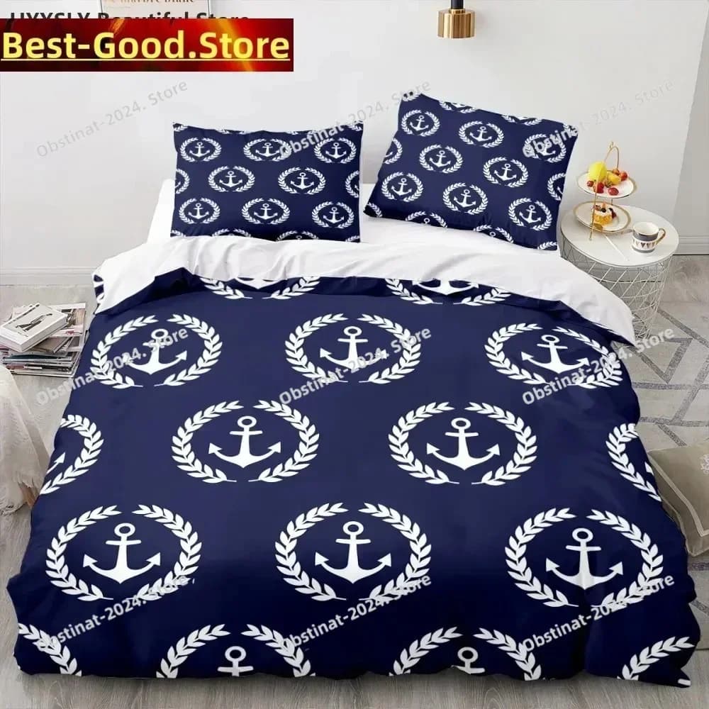2025 Top Ship Anchor Nautical 3D Copripiumino Mare Federe Copripiumino Decorazioni per la casa Regalo Moda Twin Queen King Per set di biancheria da letto