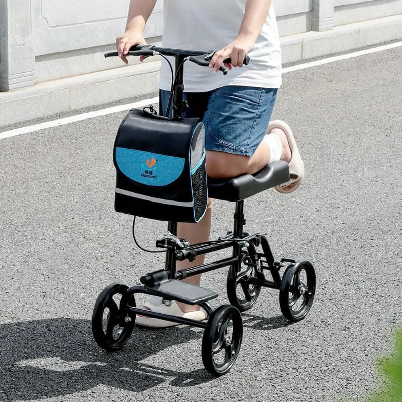 ‌ Camminatore pieghevole con freni - Supporto per gamba singola per caviglia/frattura, stampella leggera e regolabile, portatile per giovani adulti