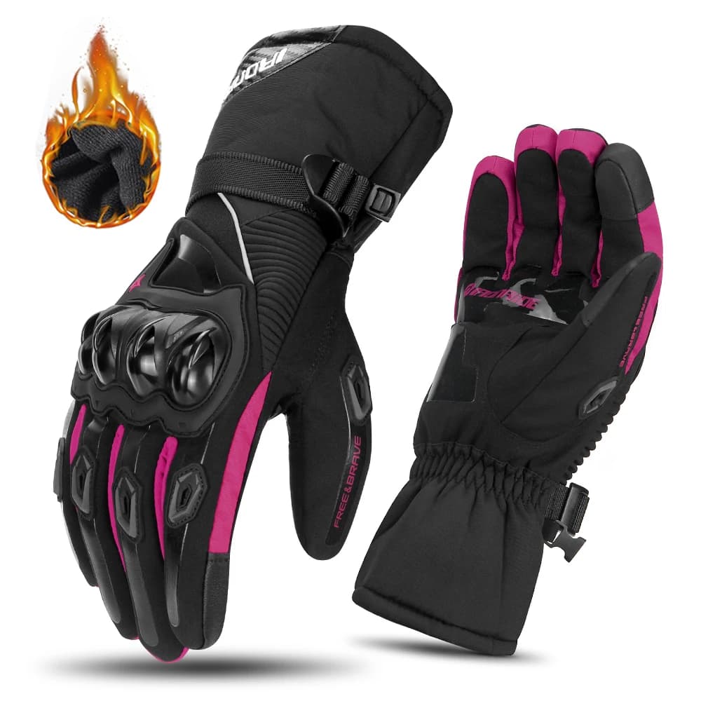 Guanti da moto caldi invernali Guanti da moto antivento impermeabili Guanti da motocross Protezione in fibra di carbonio Touch Moto Gear Uomo Donna