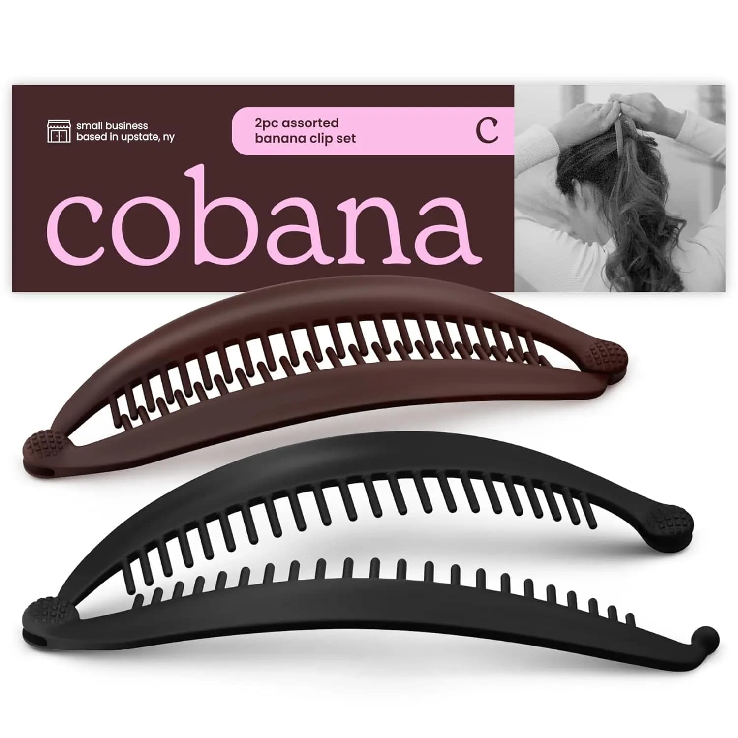 Clip volumizzante per capelli medi e spessi, set di 2 clip a banana grandi da 6 pollici, accessori per capelli senza pieghe e con fissaggio sicuro per donne