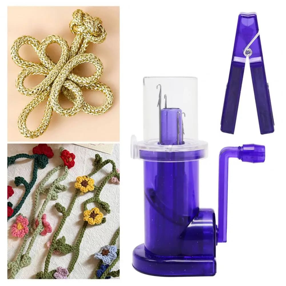 Hand-Cranked Easy-to-Use Knitting Machine DIY Handmade Braided Rope Loom Spool Knitter Craft Bracelet Weave Tool