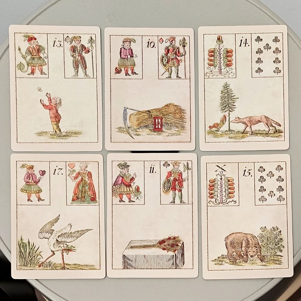 Set di 36 carte per la divinazione 9*6 cm Ur-Lenormand Oracle Cards - (Il gioco della speranza) - Mazzo di divinazione vintage del XVIII secolo