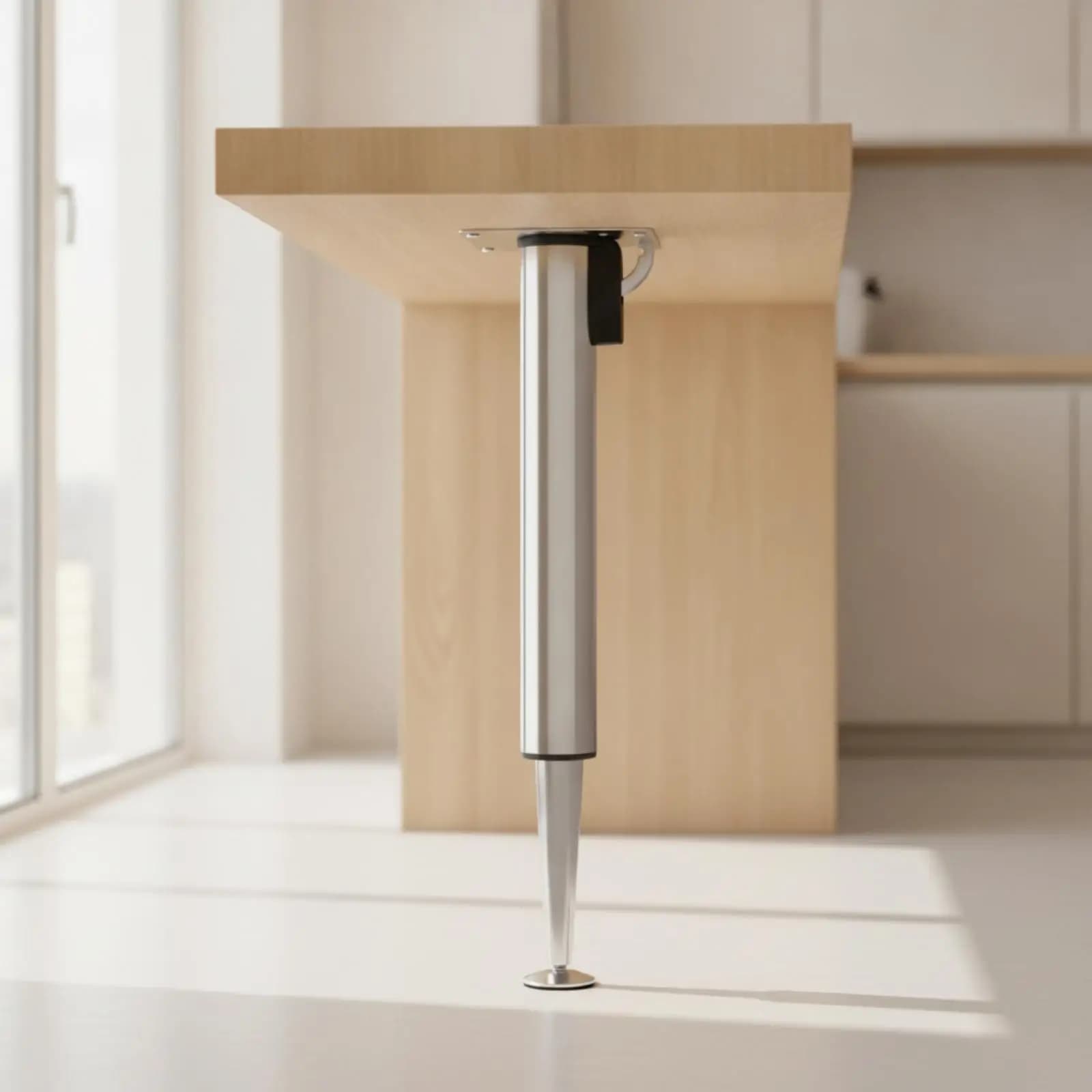 Steel Adjustable Furniture Legs for Folding Wall Table Compact Desk Support with Leveling Mechanism for Uneven Floors DIY