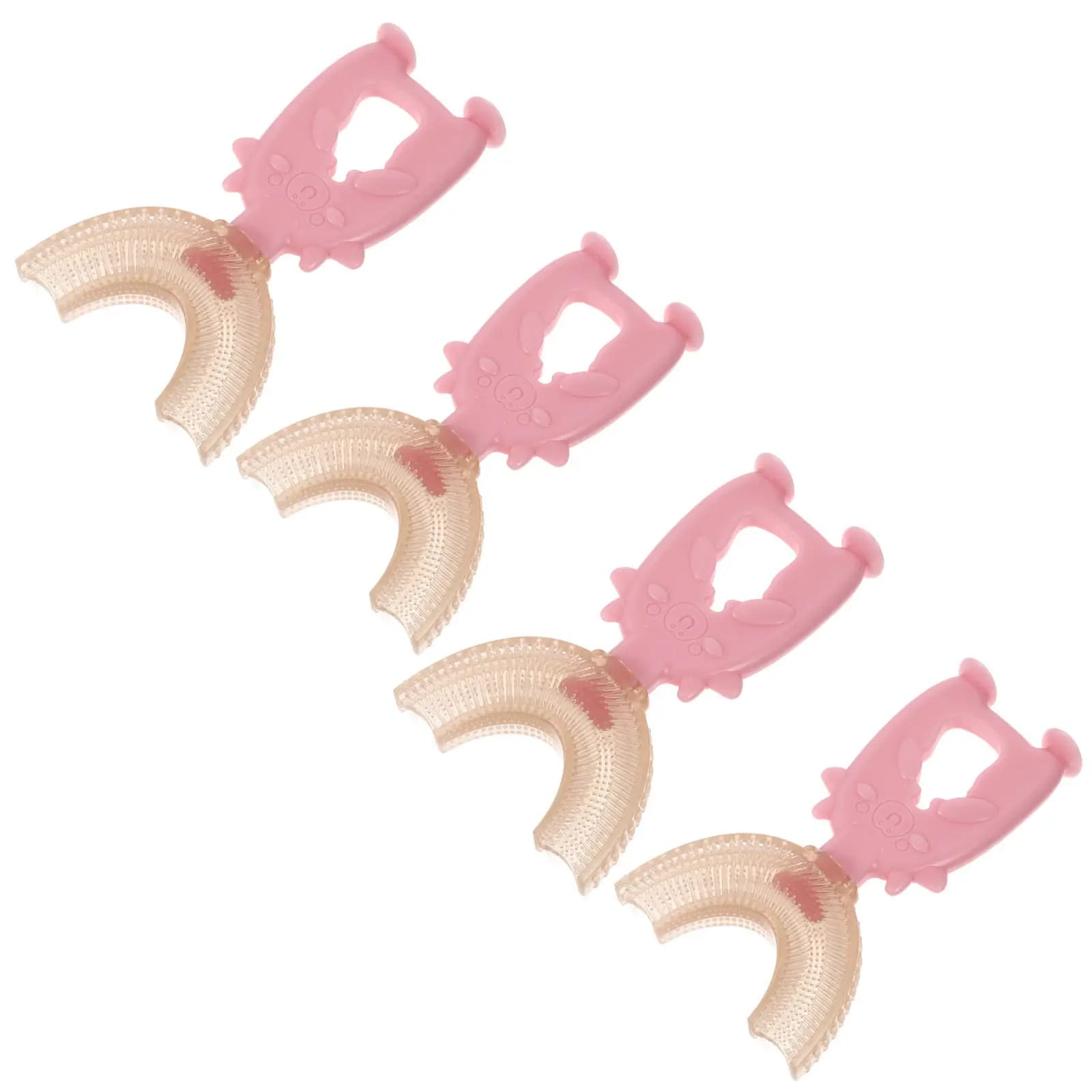 4 spazzolini da denti per bambini, spazzolini da denti per bambini a forma di U in silicone morbido, massaggiagengive per bambini