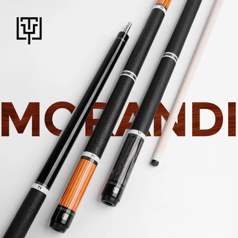 TY Morandi Pool Stecche da biliardo 2025 Nuovo arrivo 12.5mm Albero in acero Tubo in carbonio Riempimento Tech-Butt in legno Bassa diflessione Stecca