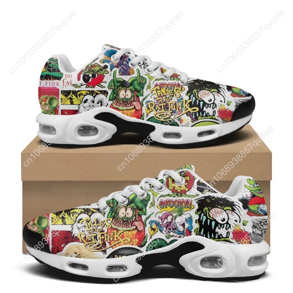 Scarpe da trekking e running con ammortizzazione ad aria per uomo e donna, ispirate al personaggio Rat Fink di Tales Of The Rat Fink Anime
