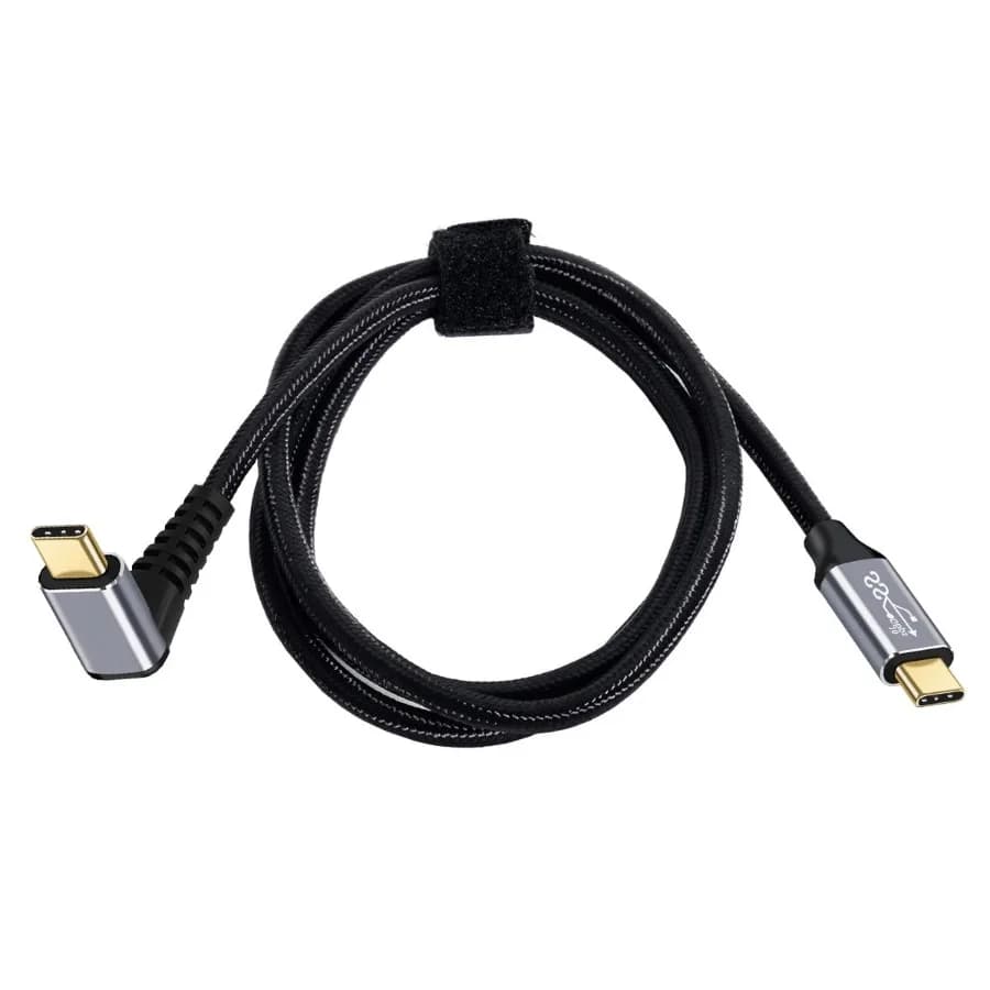 2.0M 90 Degree Up Down Angled Type-C USB-C Male to Male USB3.1 10Gbps 100W Data Cable for Laptop Phone