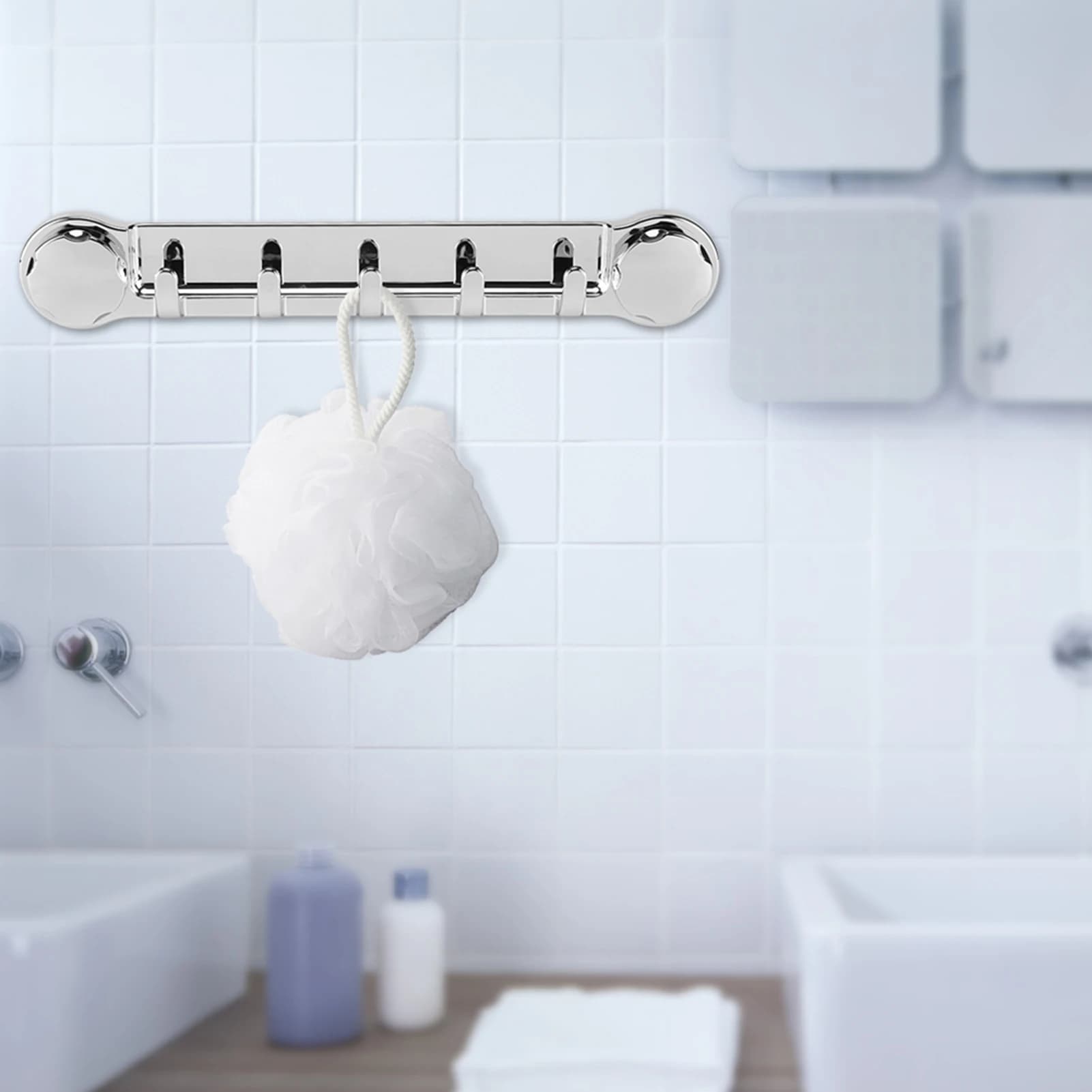Ventosa appendiabiti da parete in plastica ventosa sottovuoto portasciugamani bagno portaoggetti gancio portaoggetti organizzatore da bagno