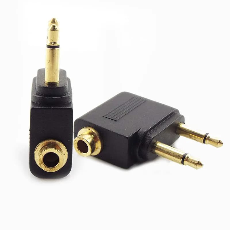 2pcs 3.5mm Jack Airline Airplane auricolare cuffie cuffie connettore Audio adattatore spina per cuffie da viaggio e1