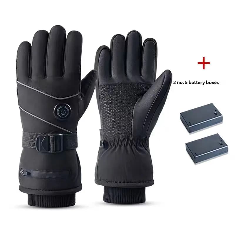 Guanti da sci riscaldati intelligenti Touchscreen invernale antivento antiscivolo a batteria per sport ciclismo snowboard moto