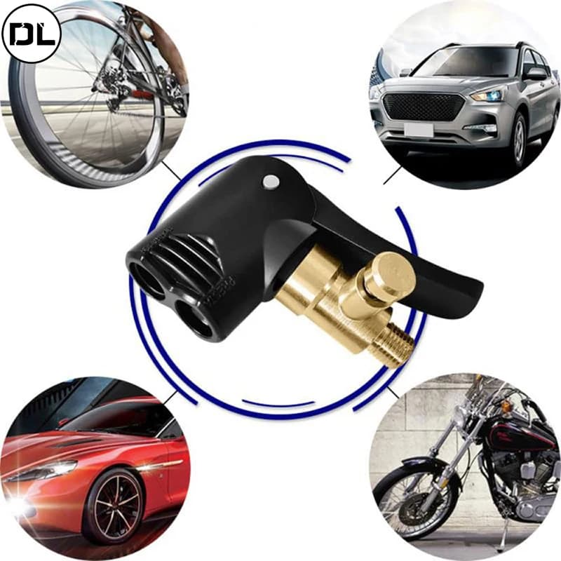 Morsetto dell'ugello della pompa della valvola del pneumatico dell'automobile del motociclo deflettato connettore del filo dell'adattatore della Clip della pompa gonfiabile del gonfiatore del mandrino dell'aria della bici automatica