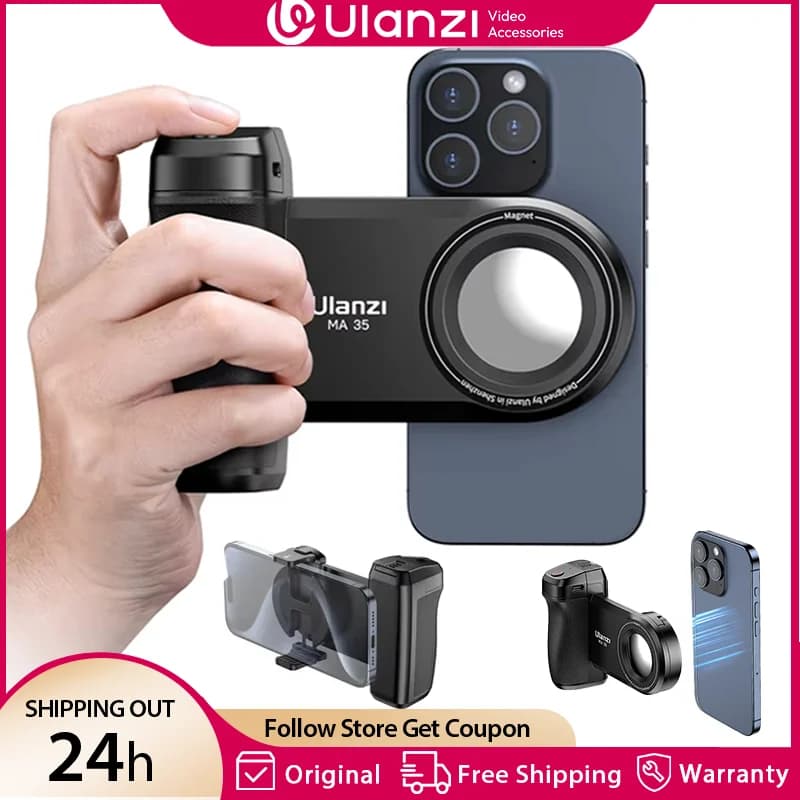 Ulanzi MA35 MagSafe Otturatore Bluetooth Smartphone Maniglia per fotocamera Impugnatura Selfie Stabilizzatore Ripresa orizzontale verticale per telefono