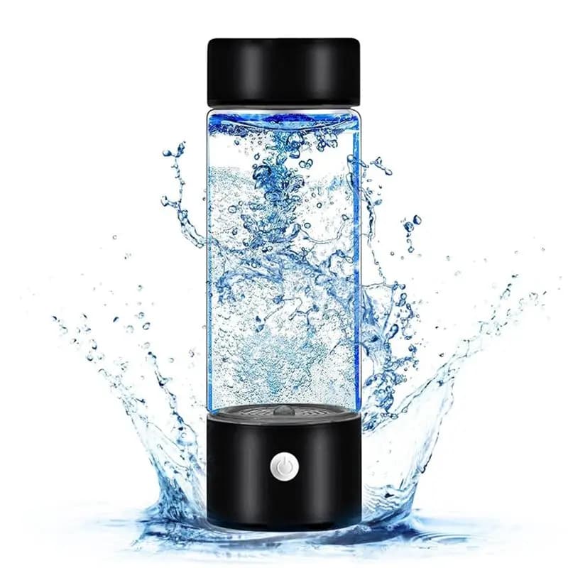 Generatore di Acqua Idrogenata A56T, Bottiglia d'Acqua Idrogenata Ricaricabile, Ionizzatore d'Acqua Idrogenata Portatile e Resistente - Nero