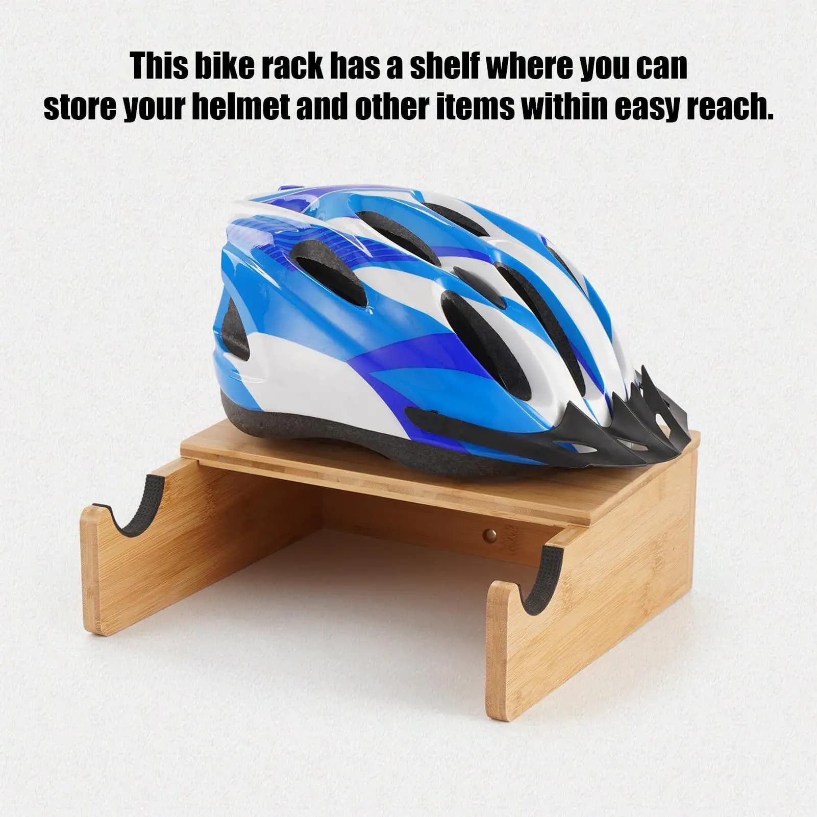 Garage holders Horizontal space with Road Bike, Mountain Bike, Hybrid Bike and Helmet