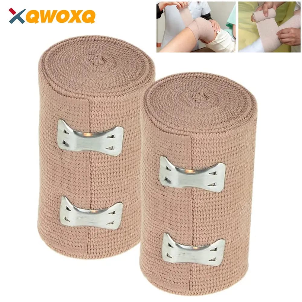 1 rotolo di benda elastica premium – Benda a compressione forte con clip extra per sport, distorsioni, polso, caviglia e piede