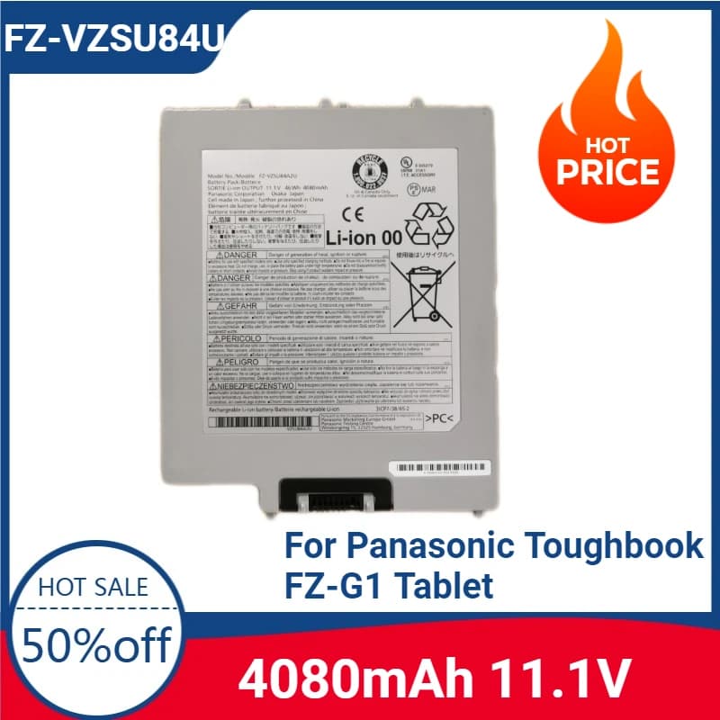 New High-quality FZ-VZSU84U 11.1V 4080mAh Laptop Battery for Panasonic Toughbook FZ-G1 Tablet