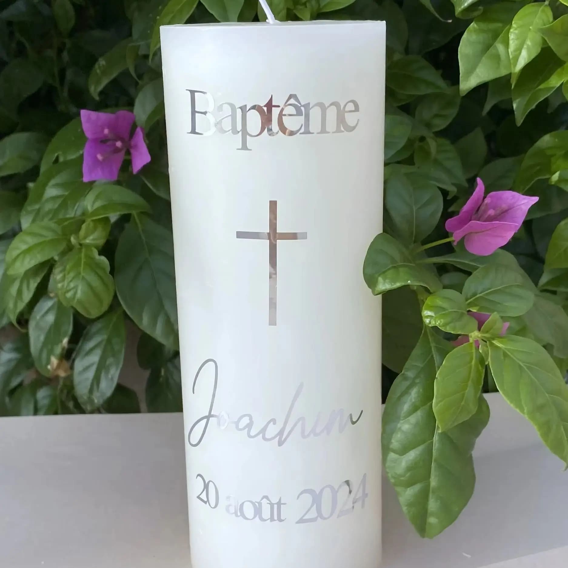 Decorazioni per candele con pilastro per battesimo in argento, adesivi per decalcomanie in vinile con croce, decorazioni per candele per battesimo Bar Mitzvah