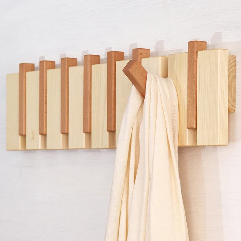 Wooden hanger Portable wall hanger Hook Multifunctional clothes hanger Modern living room furniture coat hanger