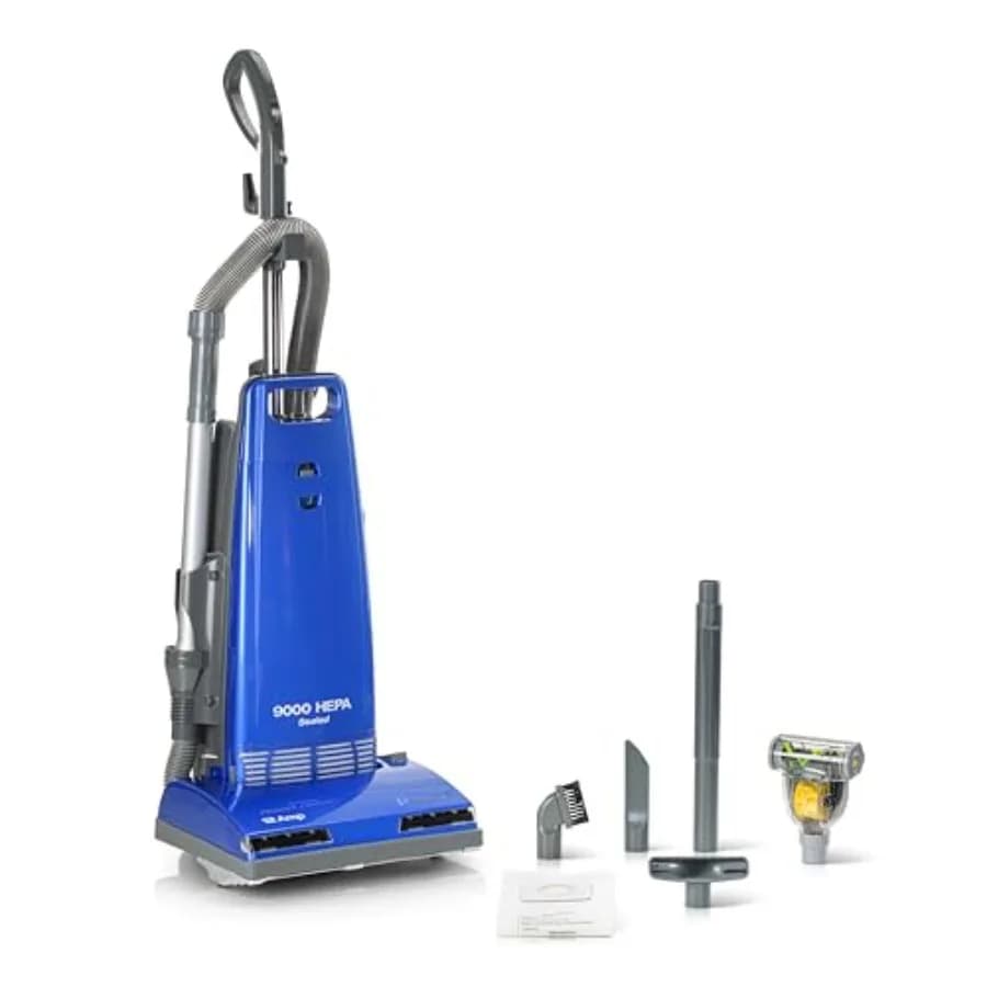 Aspirapolvere Verticale 9000 con Sacco e Filtrazione Sigillata, Strumenti Integrati, Ideale per Peli di Animali Domestici, Tappeti e Pavimenti Duri