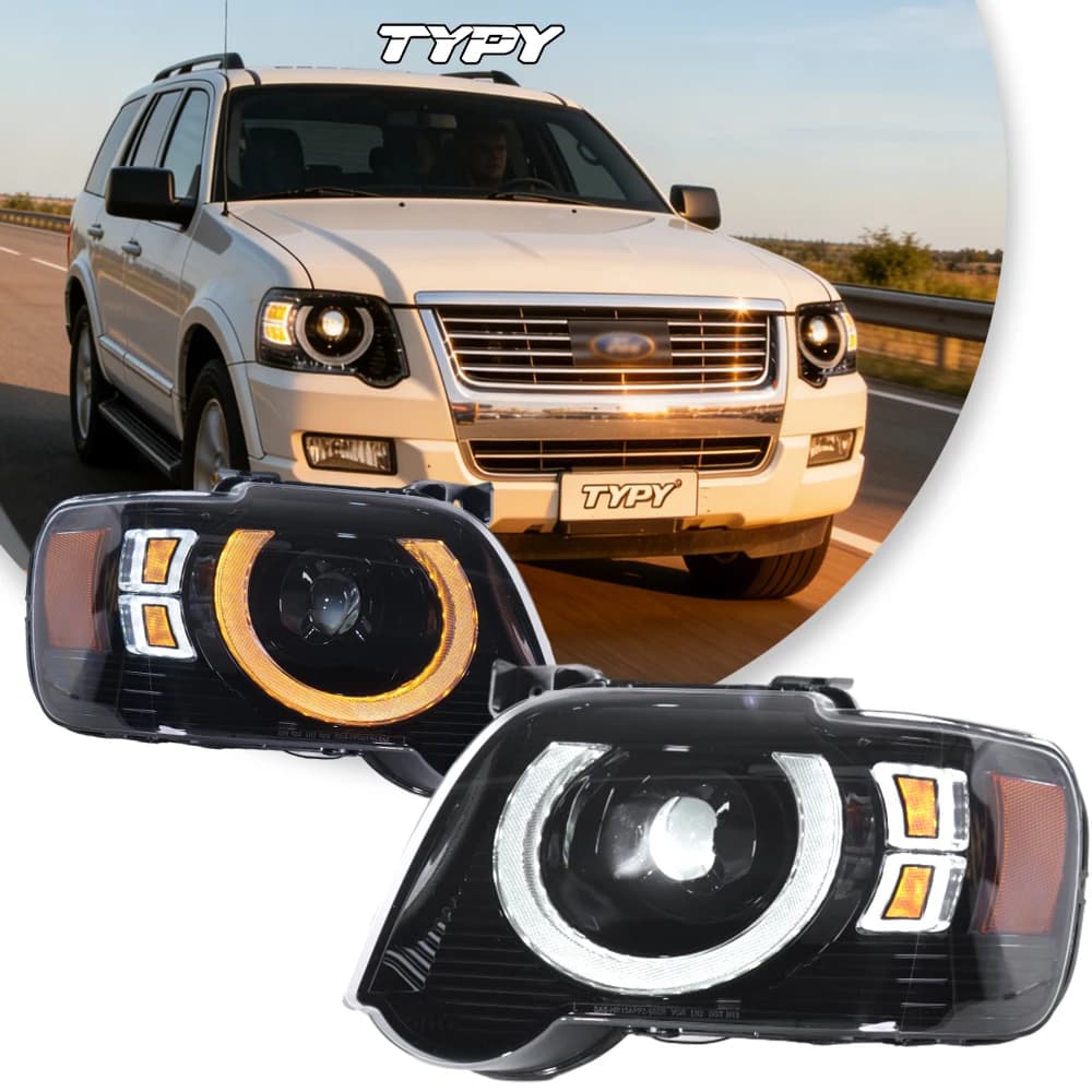 Nuovo faro a LED TYPY, aggiornato e modificato per Ford Explorer 2006-2010, con indicatori di direzione dinamici, accessori auto.