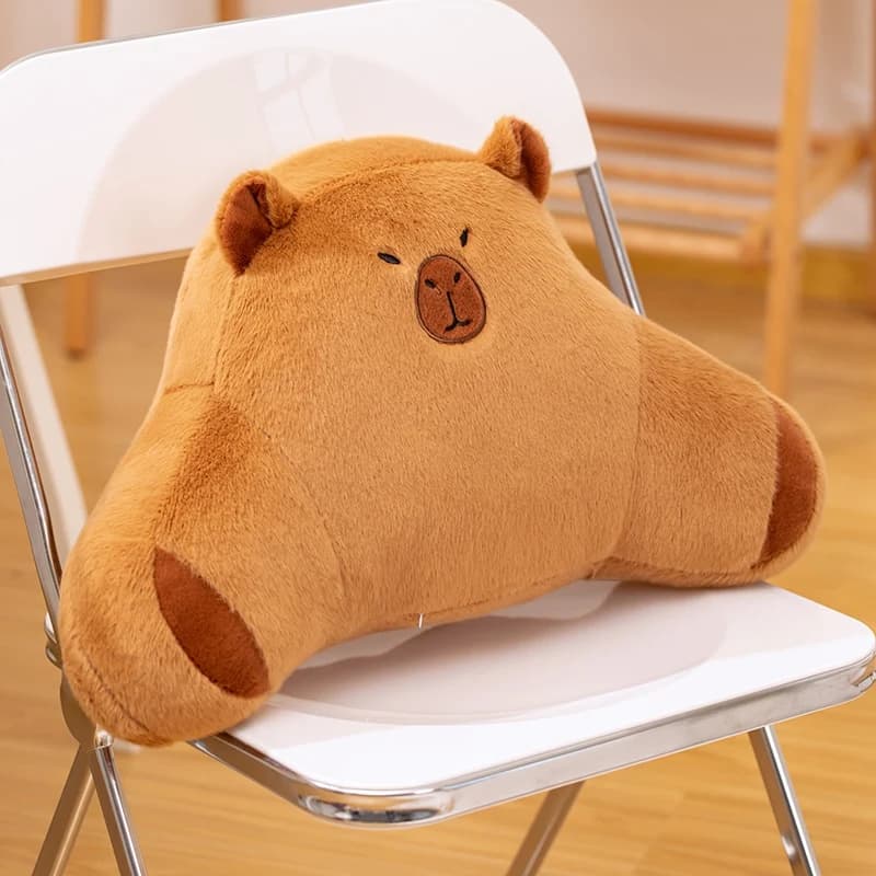 Cuscino Lombare per Adulti a Forma di Capibara, Decorazione per Casa, Sedia da Ufficio, Divano, Supporto Lombare in Tessuto
