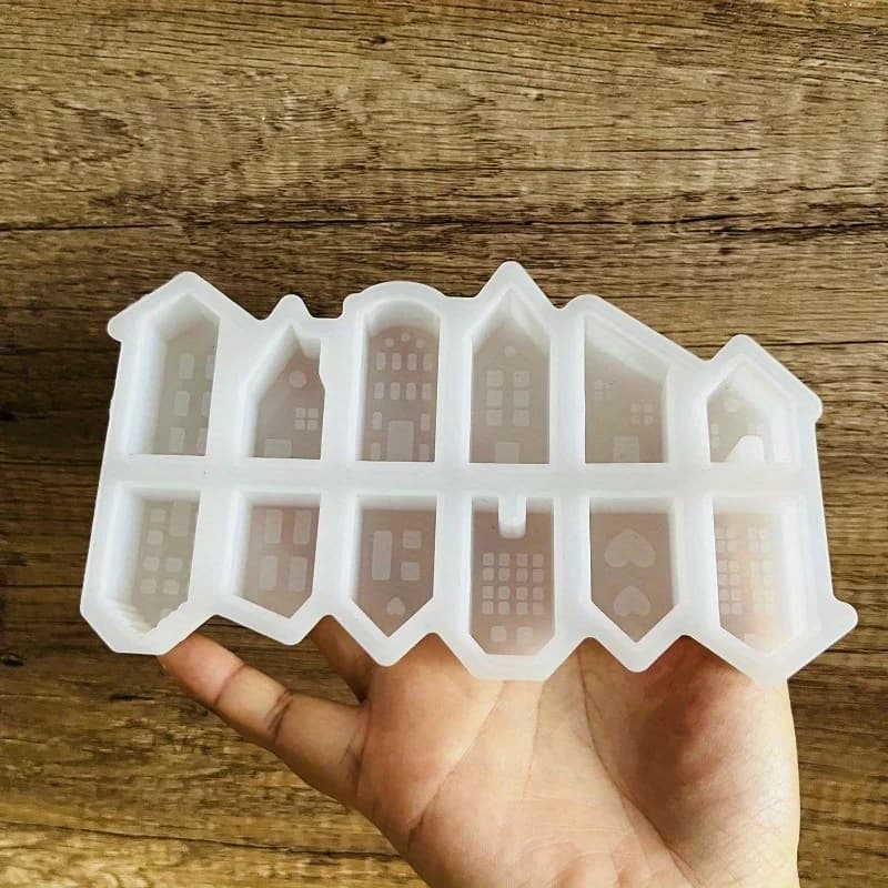 2026 Nordic Style 12-Hole 3D Mini House Silicone Mold DIY Candle Soap Plaster Cement Making Mould Home Craft Tools