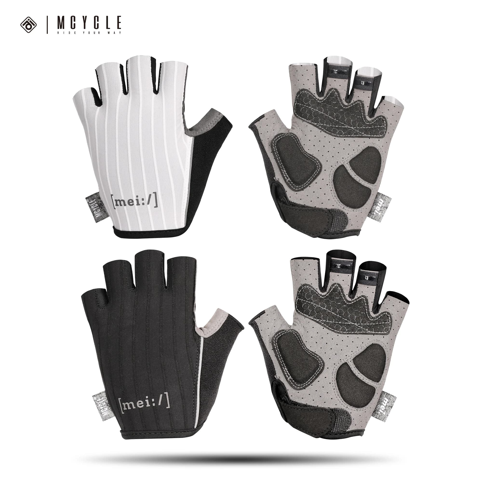 Guanti da ciclismo mezze dita Mcycle di vendita calda Guanti da equitazione in velcro Assorbimento degli urti per guanti da ciclismo all'aperto