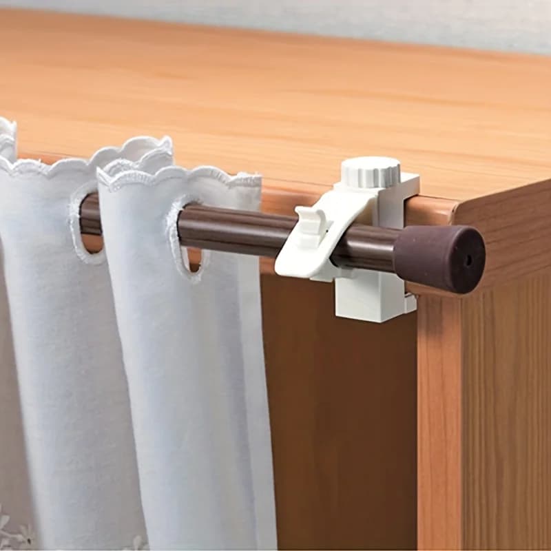 Staffe per aste per tende salvaspazio da 2 pezzi/set - Facile installazione, ganci da parete in metallo resistenti per la decorazione domestica