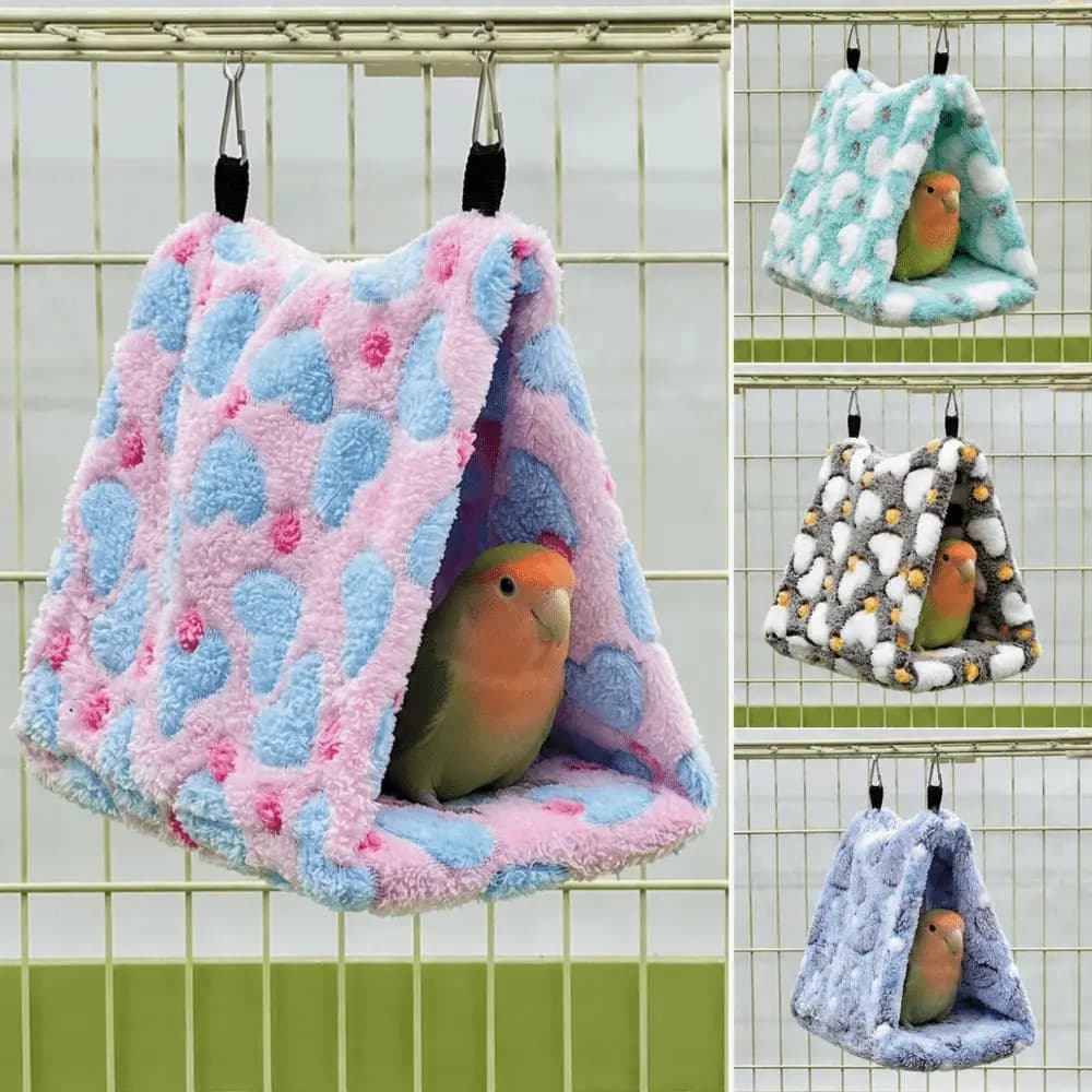 High Quality Triangular Hanging Hammock Warm Parrot Sleeping Bag Small Pet Hammock for Small Birds