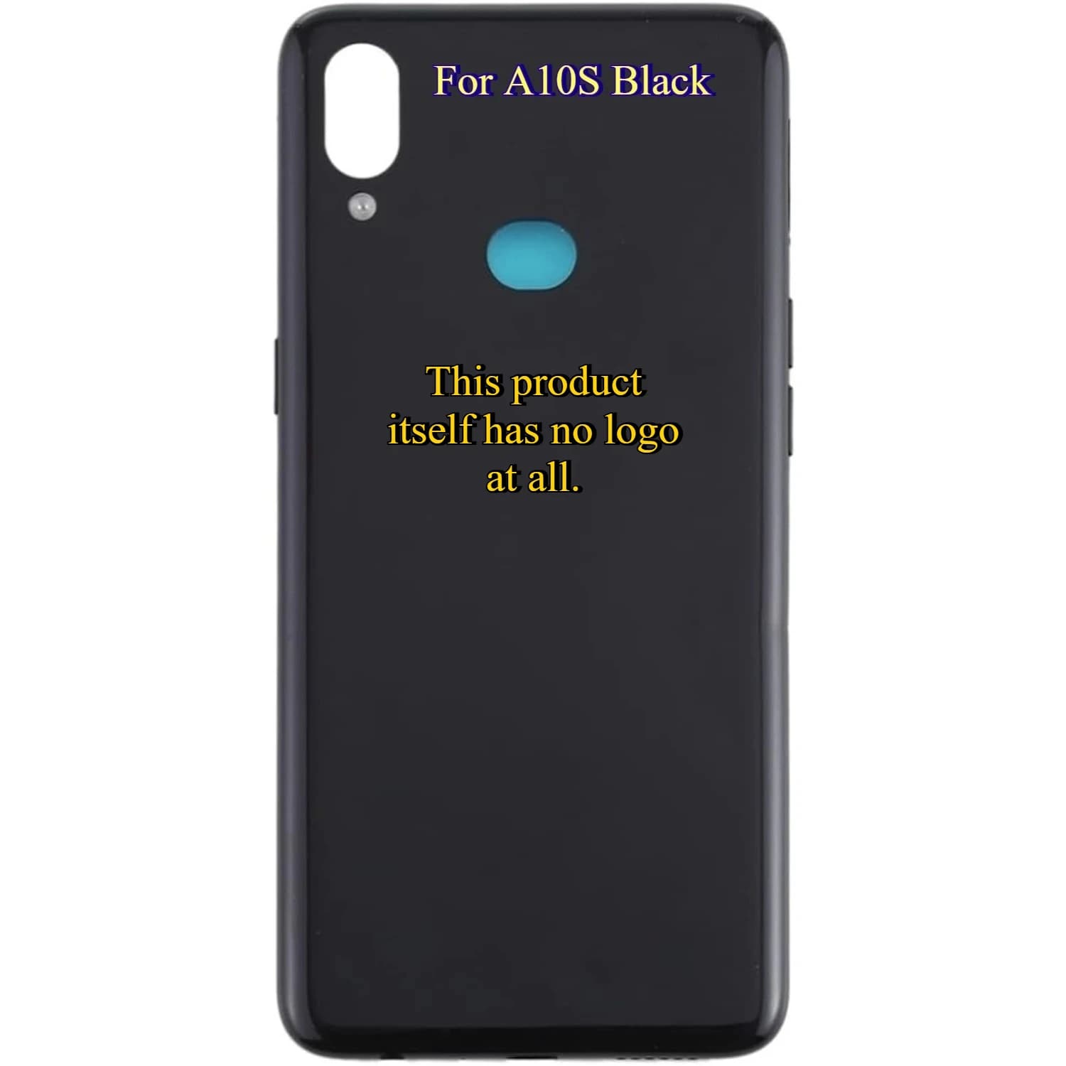 A10s Black Back Kit, Battery Door, Side Keys, Camera Lens, Adhesive & Tools, No Logo Replacement