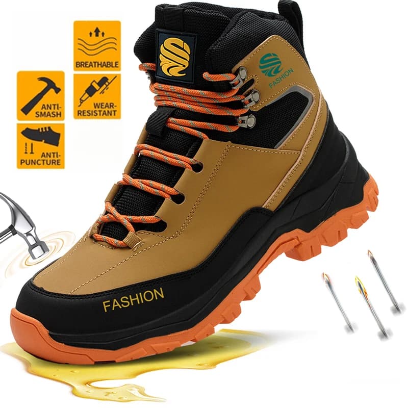 Perfect Father’s Day Labor Day Gift Steel Toe Sneakers for Men Women Full Sizes Impact Resistant Work Shoes Lightweight Comfortable Industrial Safety Footwear Wear Resistant Durable Construction Shoes for Dad Worker