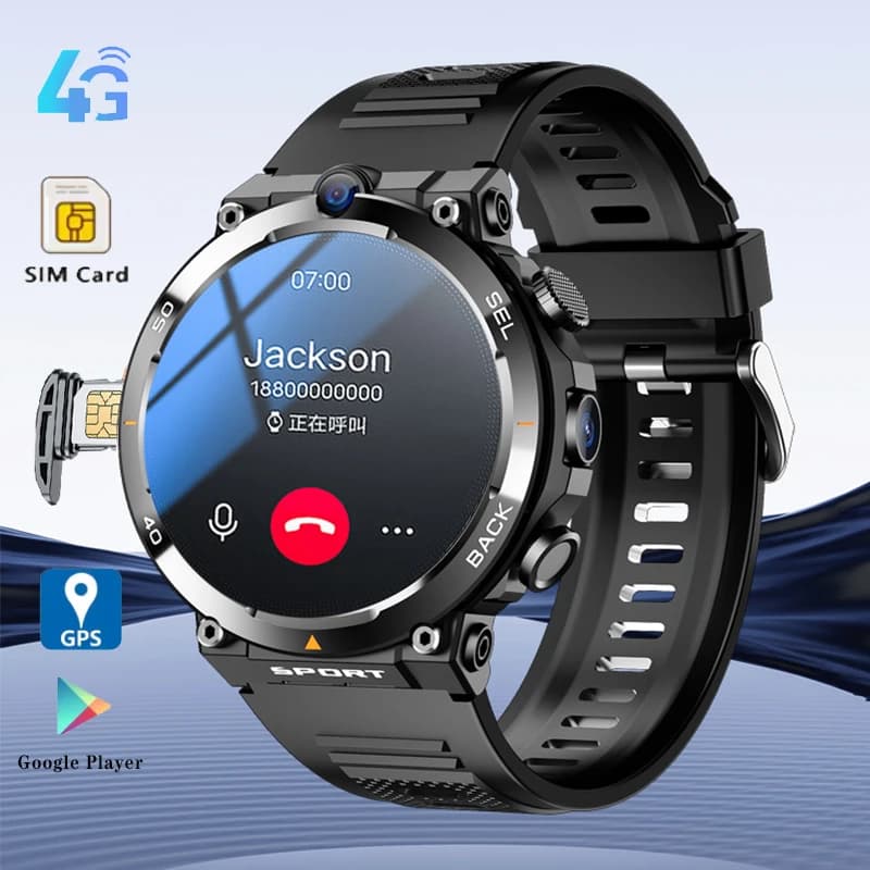 New Google Play Network SIM card 4G from 1,39 inch Smart Watch Double GPS camera WIFI Robusto 16GB-ROM IP67 Android Man Woman Smartwatch