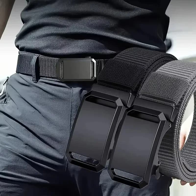 Nuova Cintura Automatica con Fibbia in Tela per Pantaloni Tattici da Lavoro, Casual, Outdoor, Militari e da Addestramento per Uomo 2026
