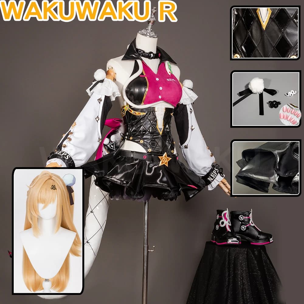 Costume Cosplay di Cissia dal Gioco Zenless Zone Zero WakuWaku-R ZZZ, Sexy Costume da Donna con Coda, Parrucca e Unghie